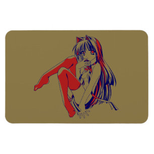 Magnet Flexible Américain Manga Neko Catgirl Kawaii Anime