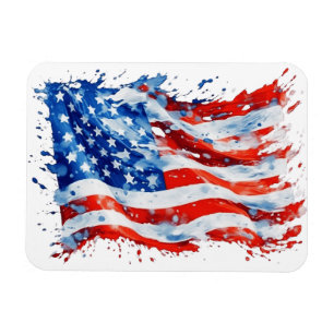 Magnet Flexible American Flag USA Watercolor 4 juillet