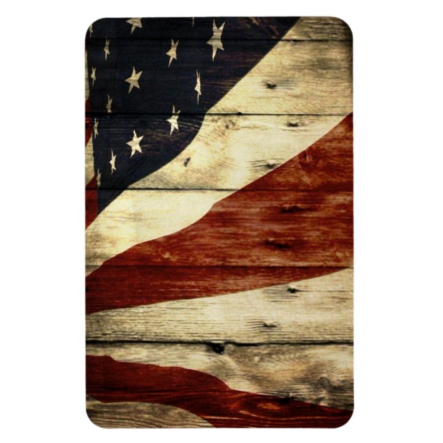 Magnet Flexible Americana Barn Wood American Flag (Vertical)