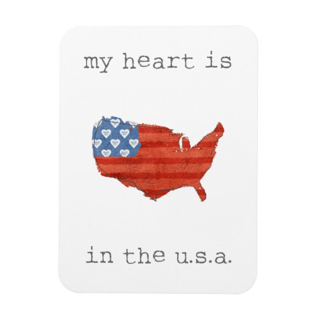 Magnet Flexible Americana (homonymie) | My Heart Is In the USA Map (Vertical)