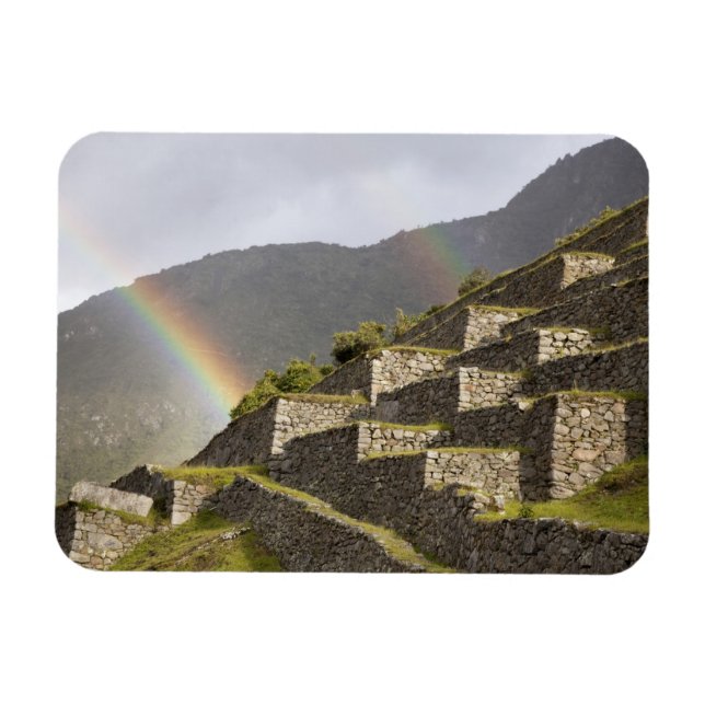 Magnet Flexible Amérique du Sud, Pérou, Machu Picchu. Arcs en ciel (Horizontal)