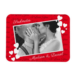 Magnet Flexible Ames sœurs Je t'aime Photo personnalisée Romantiqu
