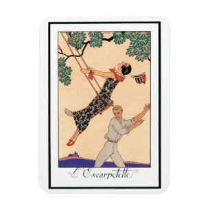 Magnet Flexible Amour Art Déco Vintage, La Balançoire de George Ba