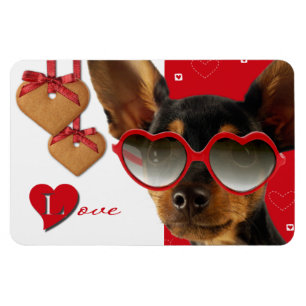 Magnet Flexible Amour. Drôle Chien Valentine's Day Cadeau