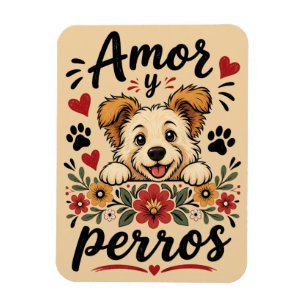 Magnet Flexible Amour et Chiens Design Amusant pour Amateur de Chi