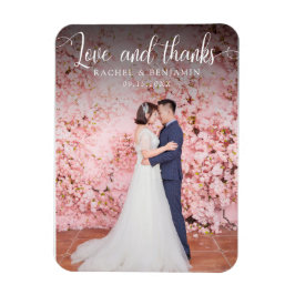 Magnet Flexible Amour et merci Photo Mariage Merci Élégant