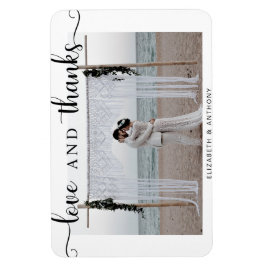 Magnet Flexible Amour et Merci Photo Mariage Simple Elegant Chic