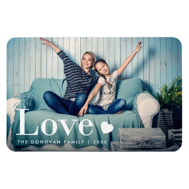 Magnet Flexible Amour | Votre photo personnelle et un coeur (Horizontal)