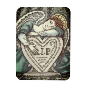 MAGNET FLEXIBLE AMOUREUX ANGE GUARDIEN, CÉMETTRE MOURNING ART RIP