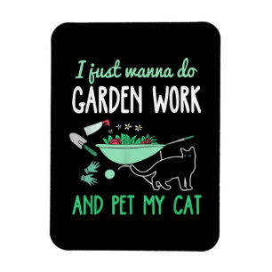 Magnet Flexible Amoureux des chats de jardinage Drôle cadeau de