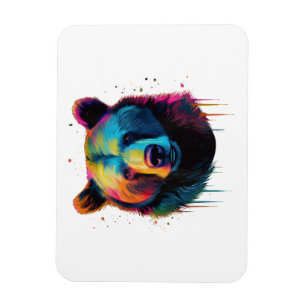 Magnet Flexible Amoureux d'ours grizzly Pop Art Gros Ours Grizzly