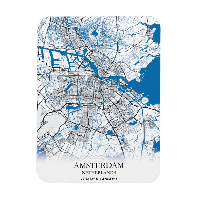 Magnet Flexible Amsterdam Pays-Bas City Plan Voyage Simple (Vertical)