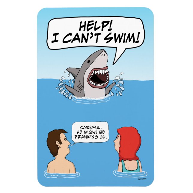 Magnet Flexible Amusant Grand requin blanc Pranks Nageur (Vertical)