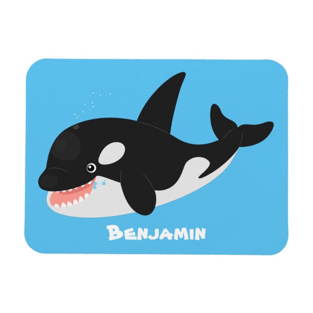 Magnet Flexible Amusante baleine orque mignonne dessin animé (Horizontal)