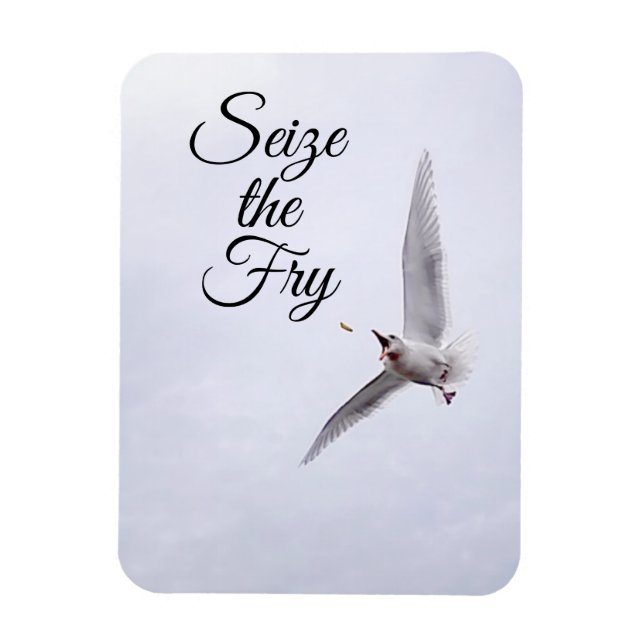 Magnet Flexible Amusante Mouette de mer Pun d'oiseaux Français Fry (Vertical)