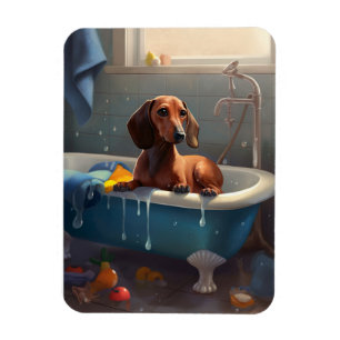Magnet Flexible Amusement du dachshund au bain