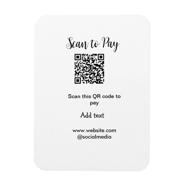 Magnet Flexible Analyser pour payer scanner code QR ajouter des dé (Vertical)