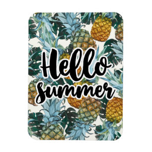 Magnet Flexible Ananas Tropicaux & Feuilles Bonjour l'Été