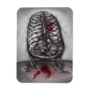 Magnet Flexible Anatomie de cage vide Cœur Surréalisme Art d'horre