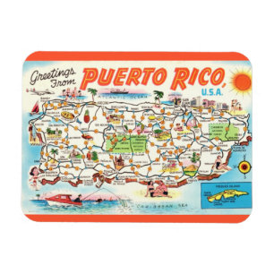 Magnet Flexible Ancien aimant de carte de Porto Rico