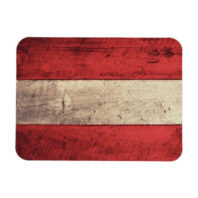 Magnet Flexible Ancien drapeau autrichien en bois (Horizontal)