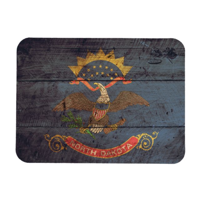 Magnet Flexible Ancien drapeau du Dakota du Nord; (Horizontal)
