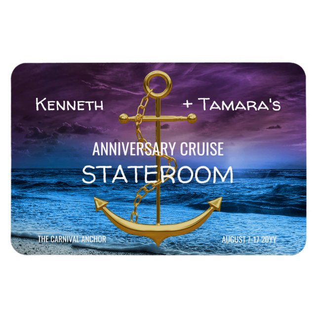 Magnet Flexible Ancre Cruise Stateroom Porte Marker Anniversaire (Horizontal)
