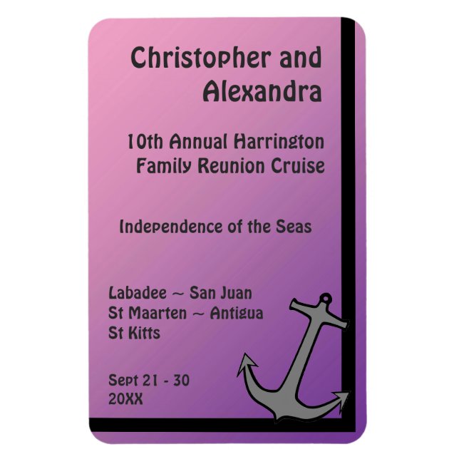 Magnet Flexible Ancre gris rose à violet Marqueur de porte de la s (Vertical)