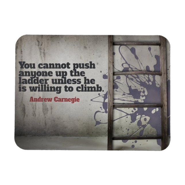 Magnet Flexible Andrew Carnegie Citation Inspirationnelle "Pousser (Horizontal)