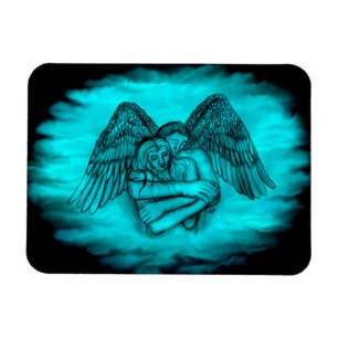Magnet Flexible Angel Eros en amour, design noir et vert