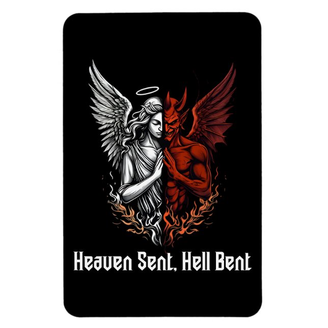 Magnet Flexible Angel et diable demi-ciel envoyé Enfer Bent (Vertical)