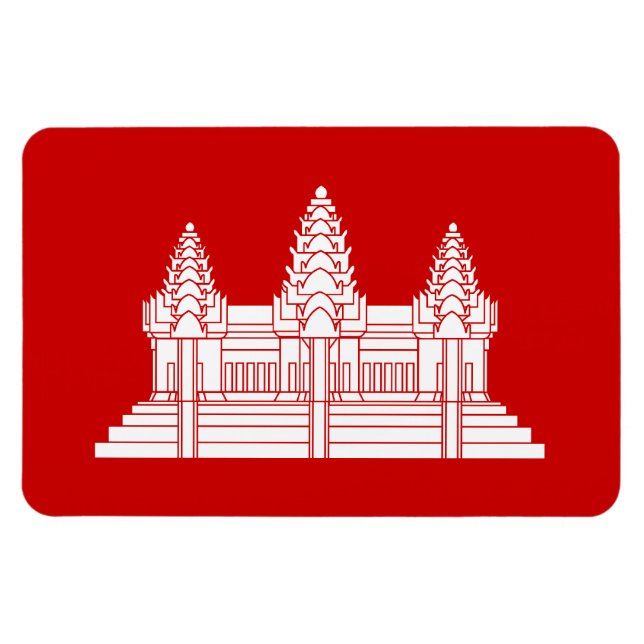 Magnet Flexible Angkor Vat Cambodgien / Drapeau Khmer (Horizontal)