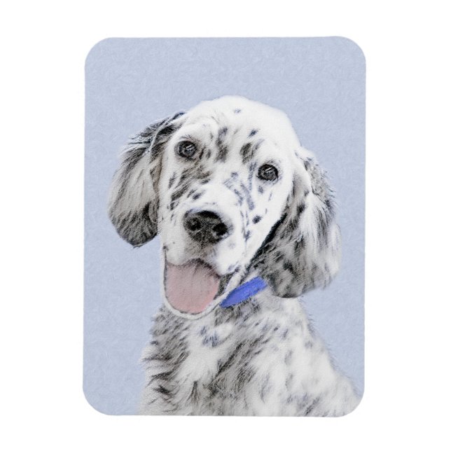 Magnet Flexible Anglais Setter Blue Belton Peinture Chien Art (Vertical)