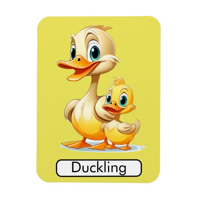 Magnet Flexible Animal Flashcard Canard / Duc, enfants, Apprendre (Vertical)