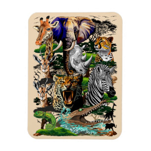 Magnet Flexible Animaux sauvages de la Savane africaine
