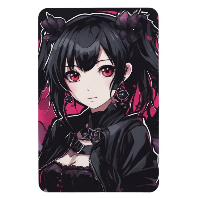 Magnet Flexible Anime Goth Girl Imaginaire Art (Vertical)