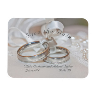 Magnet Flexible Anneaux de mariage élégants Enregistrer la date