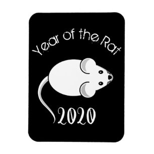 Magnet Flexible Année de la souris Rat 2020 avec texte