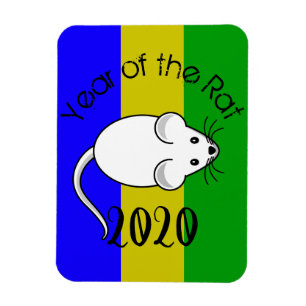 Magnet Flexible Année de la souris Rat 2020 avec texte