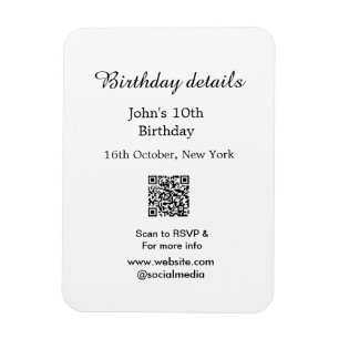 Magnet Flexible Anniversaire détails 10e anniversaire balayage QR 