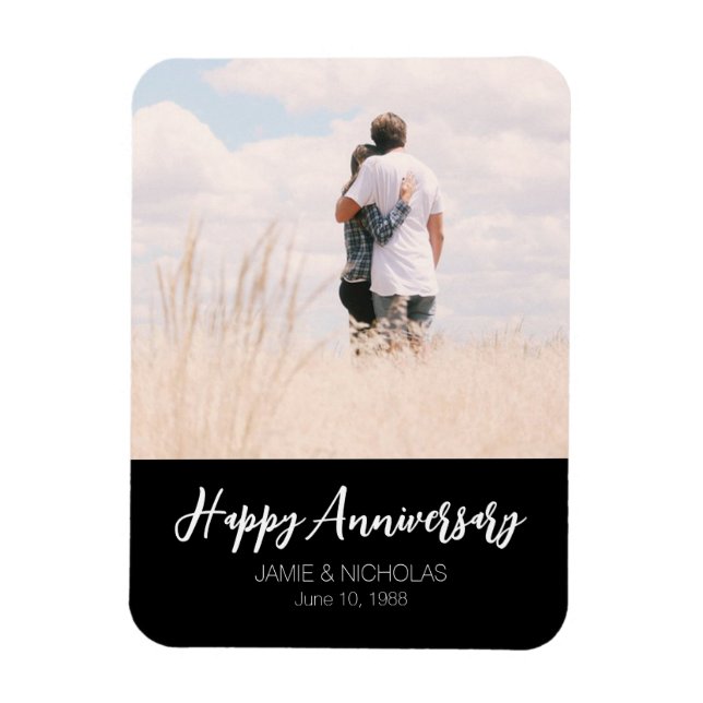 Magnet Flexible Anniversaire personnalisé photo moderne mariage él (Vertical)