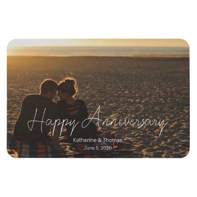 Magnet Flexible Anniversaire personnalisé Photo Texte personnalisé (Horizontal)