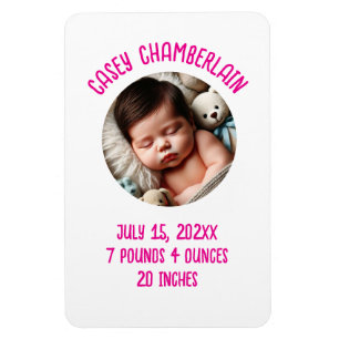 Magnet Flexible annonce de naissance de bébé photo personnalisée