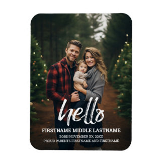 Magnet Flexible Annonce de photo de bébé fantaisiste Bonjour