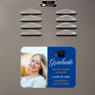 Magnet Flexible Annonce de photo de diplômé 2023 Bleu