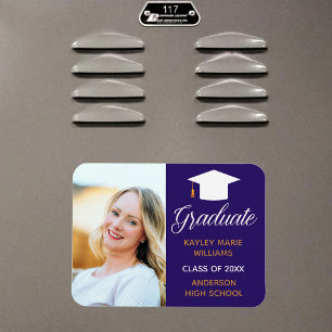 Magnet Flexible Annonce de photo de remise de diplôme 2023 Violet