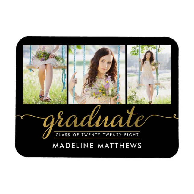 Magnet Flexible Annonce de remise de diplôme aimant de script grac (Horizontal)