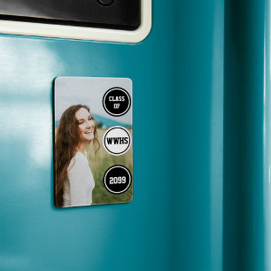 Magnet Flexible Annonce de remise de diplôme avec photo de cercles