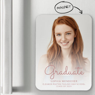 Magnet Flexible Annonce de remise de diplôme avec superposition de