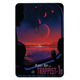 Magnet Flexible Annonce de voyage Sci-Fi, Planet Trapist-1e